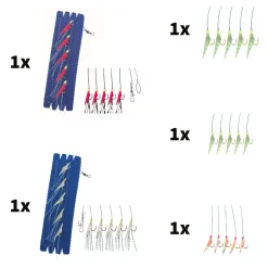 Angelset Hering Gr.M 7 Teile 5x Vorfach 2x Zinkblei