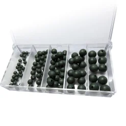 Behr Premium Gummiperlen-Sortiment 1 – Angeln Set 6 Größen / 100 Stück + Box