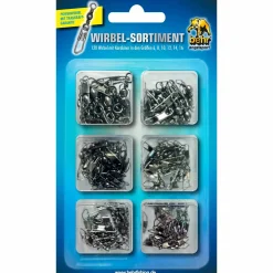 Behr Wirbel Sortiment Tönnchenwirbel mit Karabiner – 120 Stück Set