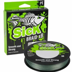 Berkley Sick Braid Moss Green 0,10mm Geflochtene Angelschnur Wunschlänge