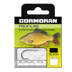 Cormoran Profiline Karpfenhaken schwarz gebunden gr.4