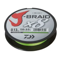 Daiwa J-Braid X8 0,13mm Chartreuse Angelschnur geflochten Meterware