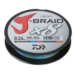 Daiwa J-Braid X8 0,20mm Multicolor Geflochtene Angelschnur Meterware
