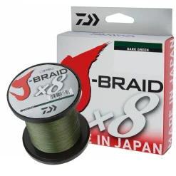 Daiwa J-Braid X8 0.28mm-300m Dunkelgrün Geflochtene Schnur