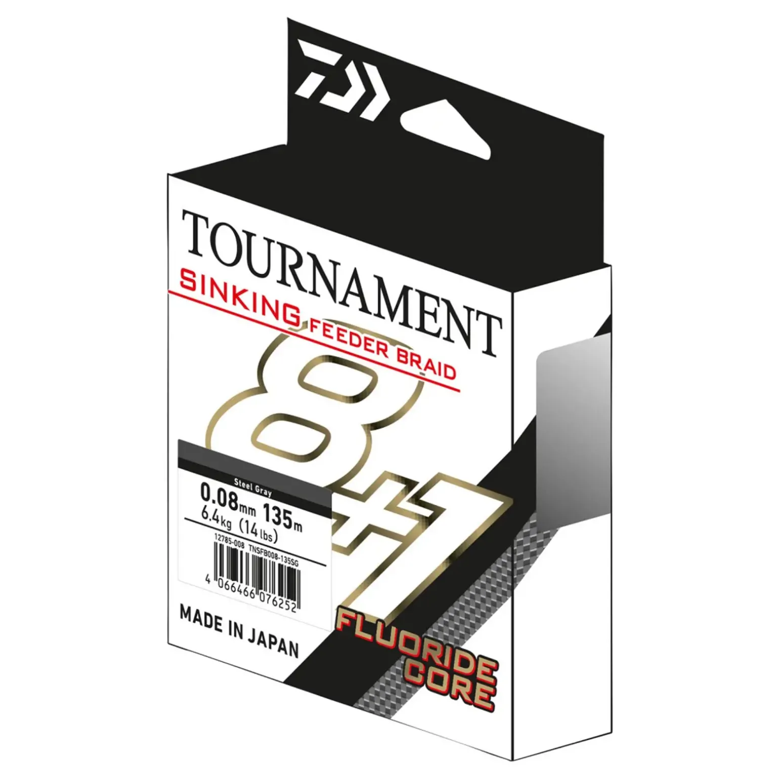 Daiwa TN Feeder Braid sink. 8+1 0.08mm 135m Steel Grey Geflochtene Schnur