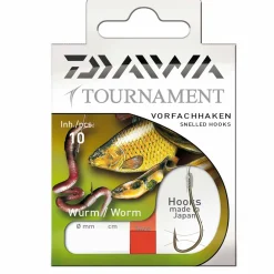 Daiwa Tournament Wurmhaken Gr.8 Gebundene Vorfachhaken