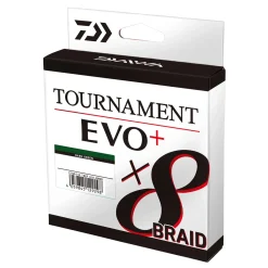 Daiwa Tournament X8 Braid EVO+ 0,14mm Meterware Dunkelgrün geflochtene Angelschnur