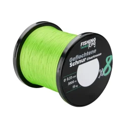 Fishing-King Tackle 8-fach Geflochtene Schnur Chartreuse 0,23mm Hecht Wunschlänge
