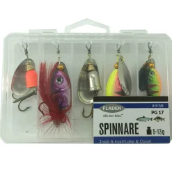 Fladen Allround mit Klarsichtbox 5 Stück Spinner Set