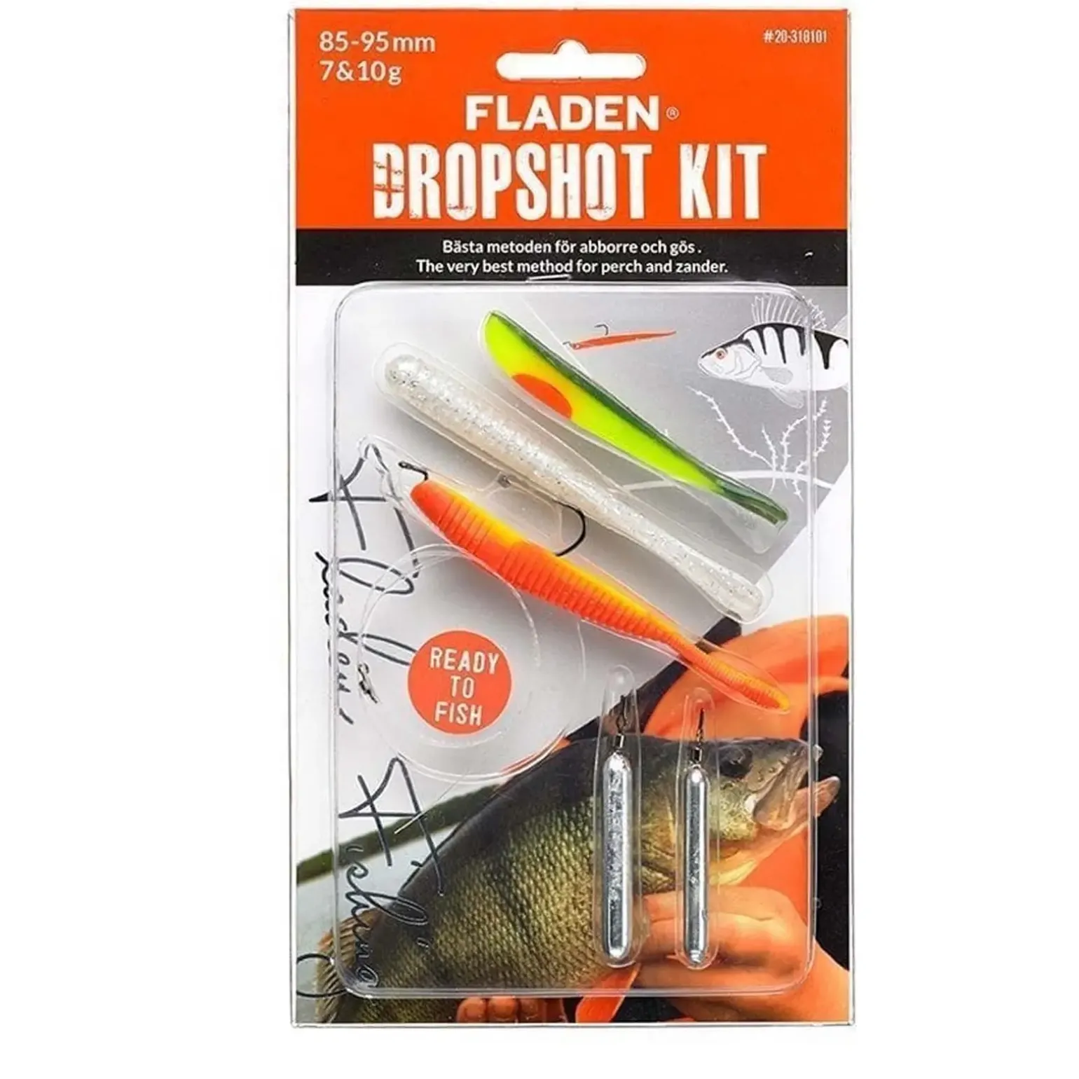 Fladen Dropshot Set 7 & 10g 8,5-9,5cm 6 Teile Angelset