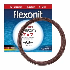 Flexonit 7x7 Stahlvorfach 0,36mm + Quetschhülsen + Zange komplett Angelset