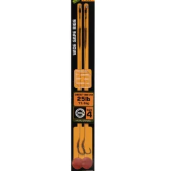 Fox Edges Wide Gape Größe 4 25lb Camotex Semi Stiff 2Stk. Karpfen Rig