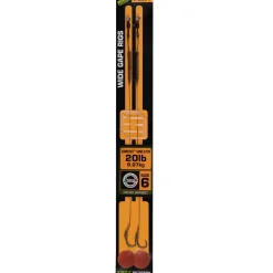 Fox Edges Wide Gape Größe 6 20lb Camotex Semi Stiff 2Stk. Karpfen Rig