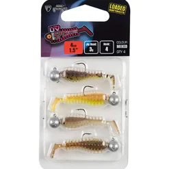 Fox Rage Micro Spikey 4cm Loaded UV Mixed Colour Pack X4 Gummifisch Set