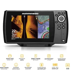Humminbird Helix 7 Chirp GPS Mega SI G4 Side Imaging GPS Kartenplotter Echolot - Komplett mit Geber