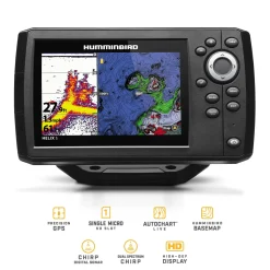 Humminbird Helix 5 Chirp GPS G3 GPS Kartenplotter Echolot - Komplett mit Geber