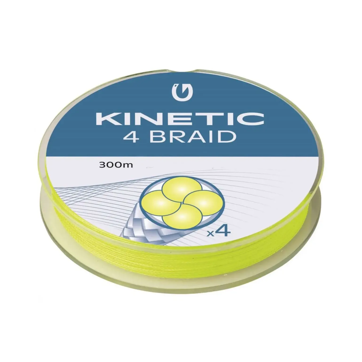 Kinetic 4 Braid 300m 0,25mm/21,0kg Fluo Yellow Geflochtene Angelschnur