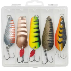 Kinetic Angeln Mix Hecht-Blinker Angelset - 5 Hechtköder mit Köderbox