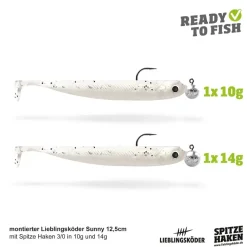 Lieblingsköder 12,5cm Actionpack Sunny Gummifisch montiert Set