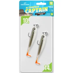 Lieblingsköder 10cm Actionpack Captain Gummifisch montiert Set
