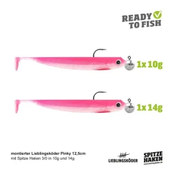 Lieblingsköder 12,5cm Actionpack Pinky Gummifisch montiert Set