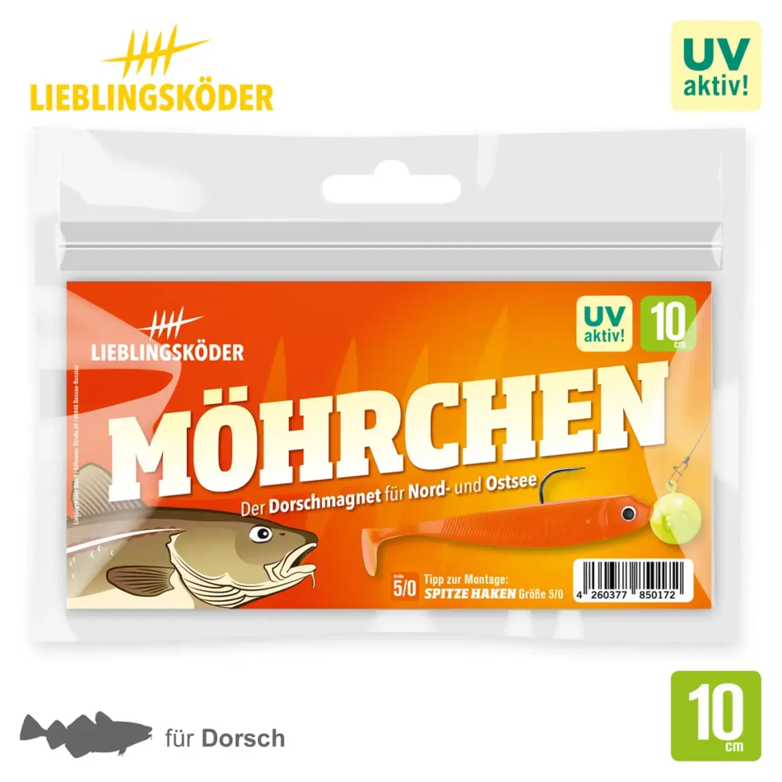 Lieblingsköder 10cm Möhrchen Gummifisch