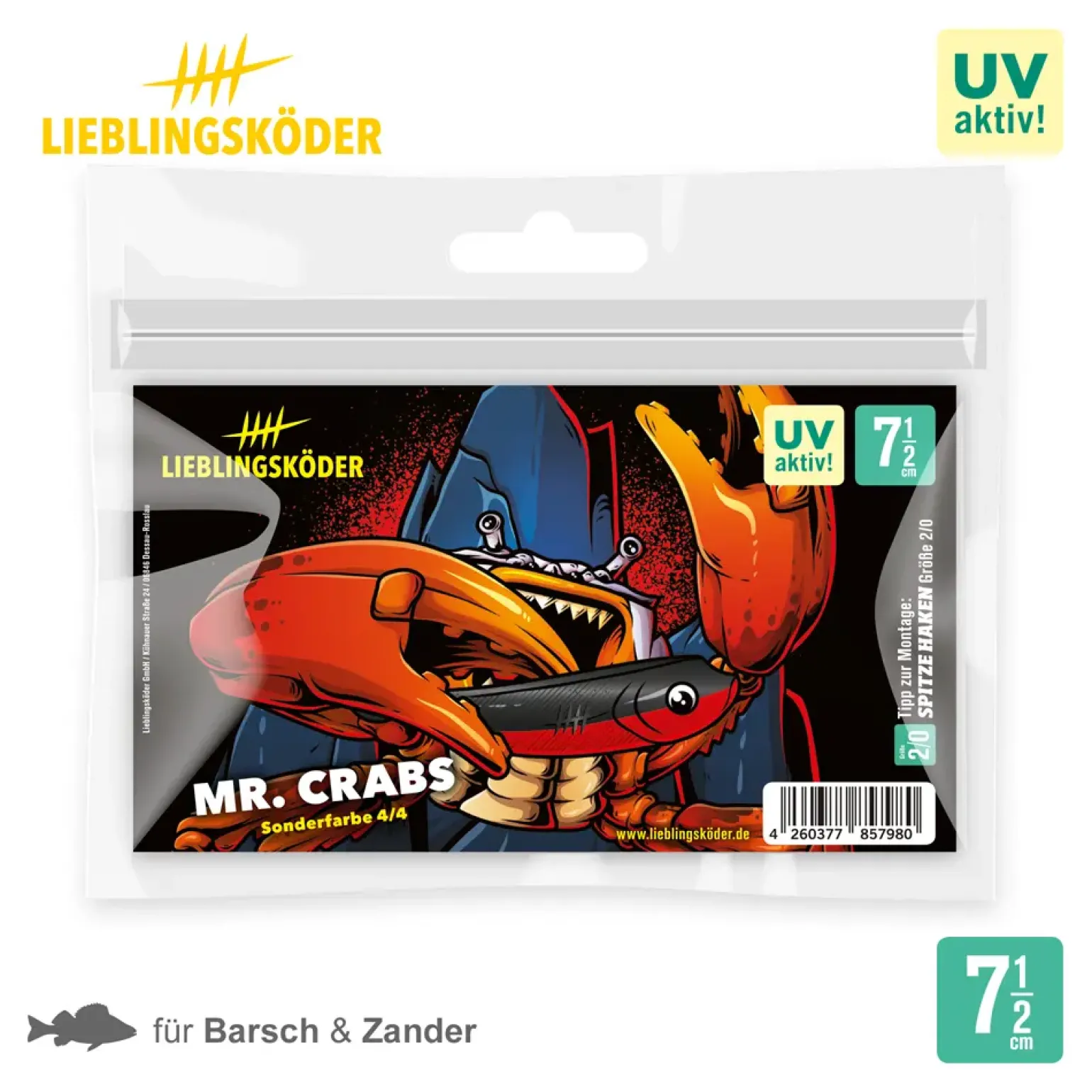 Lieblingsköder 7,5cm Mr. Crabs Gummifisch