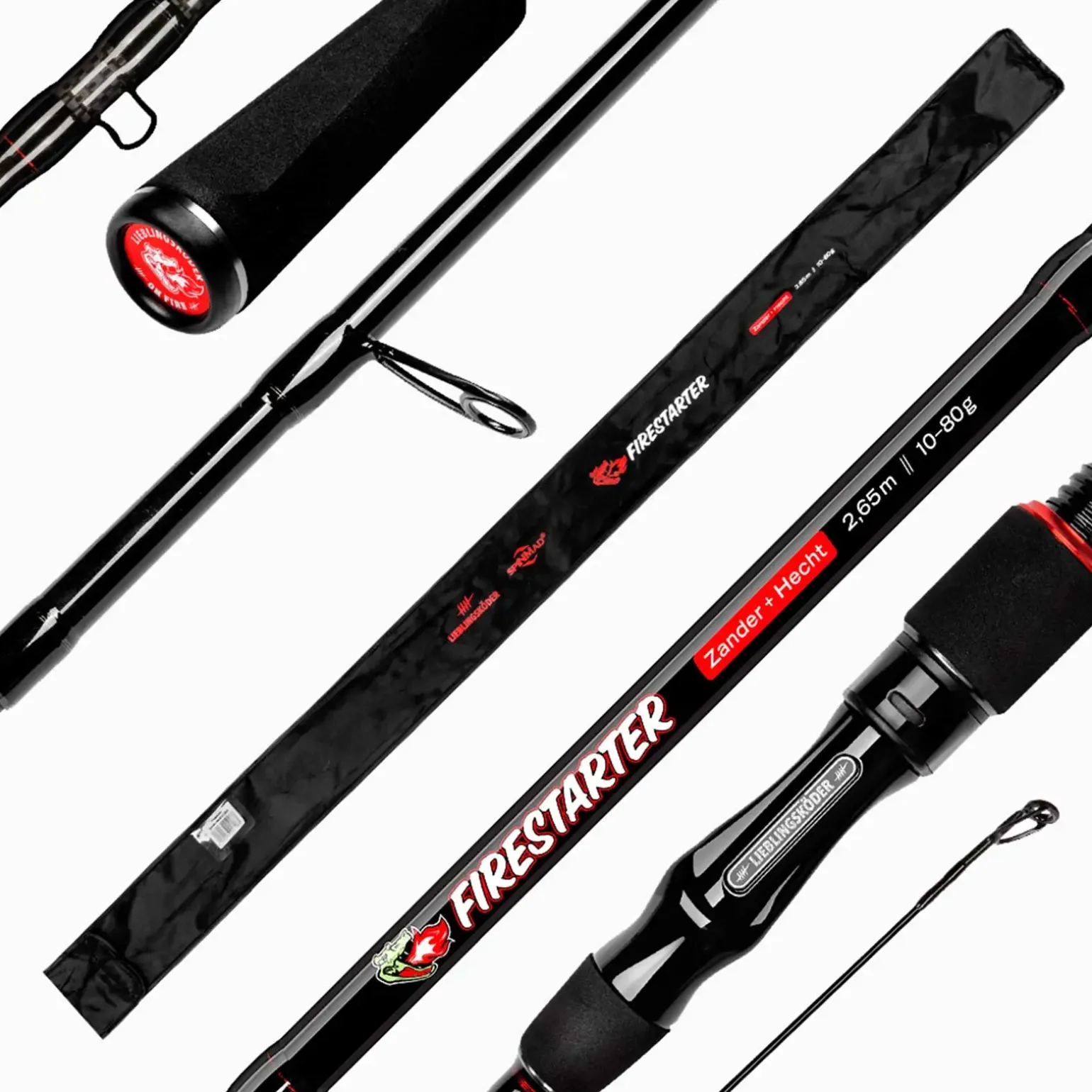 Lieblingsköder FIRESTARTER Zander + Hecht 2,65m 10-80g Spinnrute