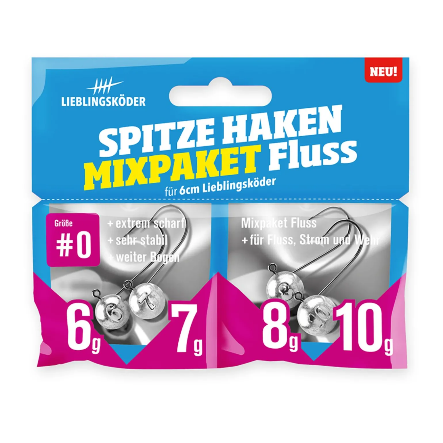 Lieblingsköder Spitze Haken #0 Mixpaket Fluss Jigheads