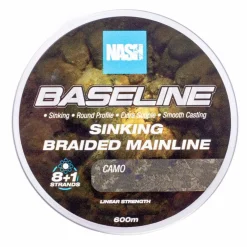 Nash Baseline Sinking Braid Camo 25lb 0.24mm 600m Sinkende Geflochtene Karpfenschnur