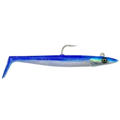 Savage Gear Sandeel V2 17.5cm 65g Blue Pearl Silver 2+1 Teile Gummifisch montiert