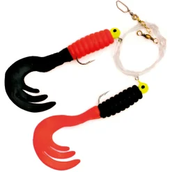 Seabehr Pilkvorfach Dreifach.rot/schw # 2/0; 4gr; 1,30m Länge; 0,65mm Rig Beifänger