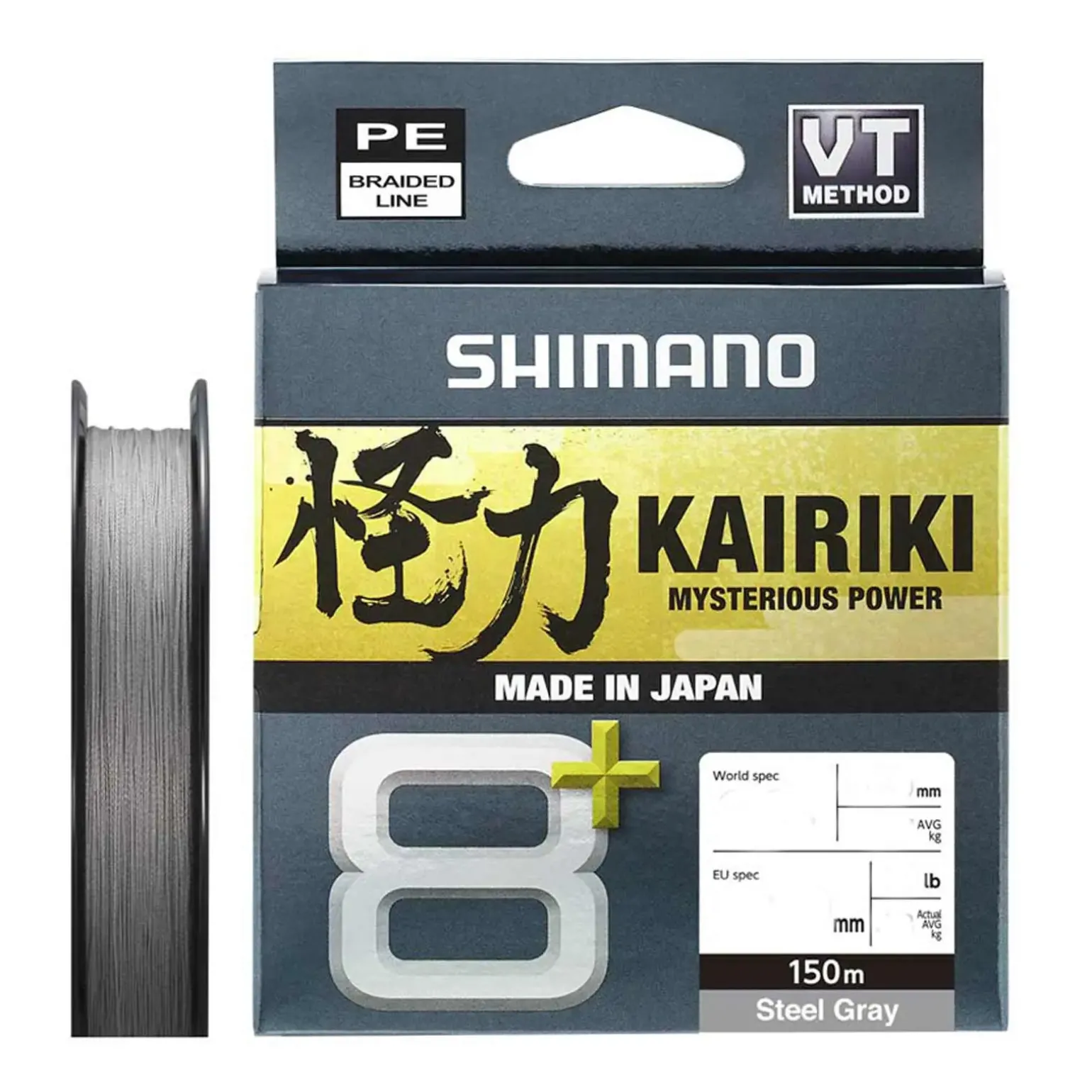 Shimano Kairiki 8+ 150m 0.10mm 7,3kg Steel Grey Geflochtene Angelschnur