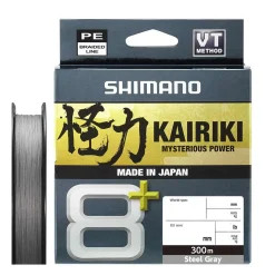 Shimano Kairiki 8+ 300m 0.20mm 16,0kg Steel Grey Geflochtene Angelschnur