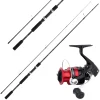 Shimano Rolle Sienna & Shimano Rute 2,40m 10-30g Forelle + Barsch Angelset Combo