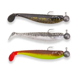 Sänger Woozler 10cm/10g Action Pack 3 montiertes Gummifisch-Set