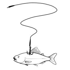 Zeck Dead Bait Treble #4 Rig gebundenes Vorfach